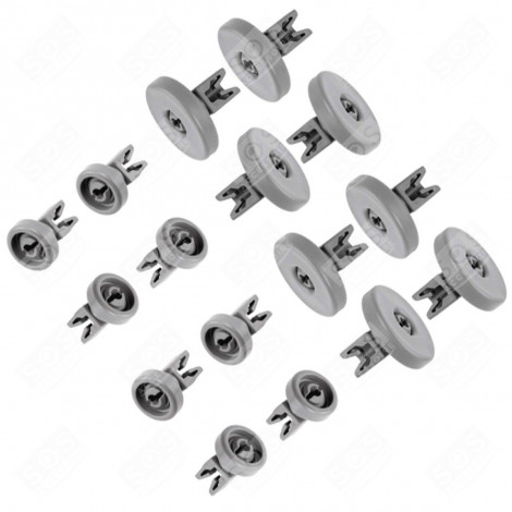 LOT DE 16 ROULETTES (8 PANIERS SUPÈRIEUR ET 8 PANIER SUPÉRIEUR D'ORIGINE LAVE-VAISSELLE - 50286967000, 50286965004