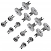 Lot de 16 roulettes (8 paniers supèrieur et 8 panier supérieur d'origine