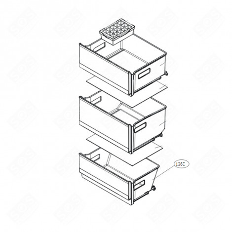 TIROIR INFÉRIEUR (PARTIE CONGÉLATEUR) FRIGO, RÉFRIGÉRATEUR, CONGÉLATEUR - AJP75654406