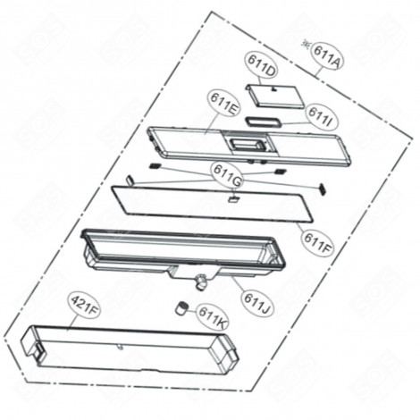 RÉSERVOIR À EAU REPÈRE 611J FRIGO, RÉFRIGÉRATEUR, CONGÉLATEUR - MJM63364801