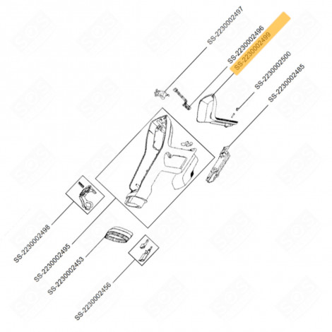 ARRIÈRE DE POIGNÉE (REPÈRE N°SS-2230002499) ASPIRATEUR - SS-2230002499, SS2230002499
