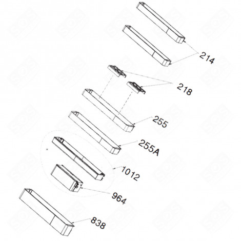 BALCONNET PORTE BOUTEILLE (REPÈRE N°255) FRIGO, RÉFRIGÉRATEUR, CONGÉLATEUR - 4943400100