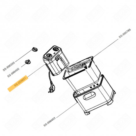 BOITIER AVEC RÉSISTANCE (REPÈRE N°SS-203651) FRITEUSE, AIRFRYER - SS-203651, SS203651