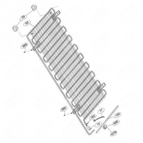 CONDENSEUR (REPÈRE N°55) FRIGO, RÉFRIGÉRATEUR, CONGÉLATEUR - 4366600100