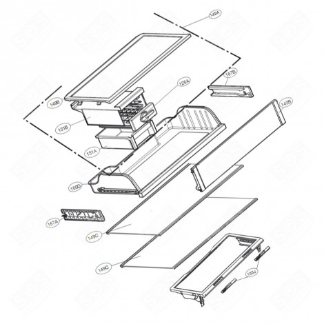 CLAYETTE, ÉTAGÈRE REPÈRE 149C FRIGO, RÉFRIGÉRATEUR, CONGÉLATEUR - AHT73634009