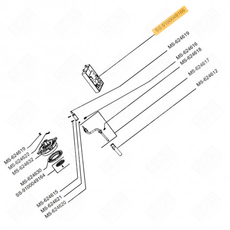 CARTE ÉLECTRONIQUE + SUPPORT (REPÈRE N°SS-9100049166) CAFETIÈRE, MACHINE À CAFÉ - SS-9100049166, SS9100049166