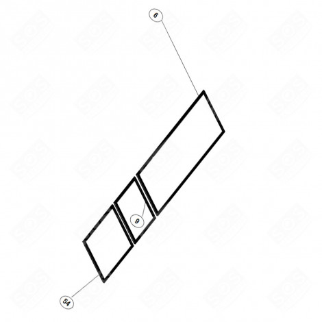 JOINT DE PORTE (PARTIE CONGÉLATEUR REPÈRE N°54) FRIGO, RÉFRIGÉRATEUR, CONGÉLATEUR - 0060829121A, 49046015