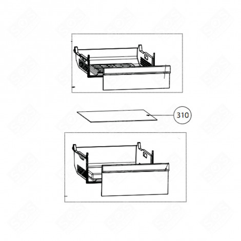 CLAYETTE EN VERRE (REPÈRE 310) FRIGO, RÉFRIGÉRATEUR, CONGÉLATEUR - 5743757800