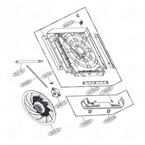 MOTEUR DE VENTILATEUR (REPÈRE N°346810) CLIMATISEUR - EAU62004004