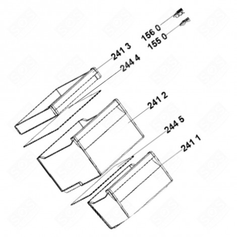 TIROIR SUPÉRIEUR PARTIE CONGÉLATEUR (REPÈRE N°241 2) FRIGO, RÉFRIGÉRATEUR, CONGÉLATEUR - C00386645, 481010808870