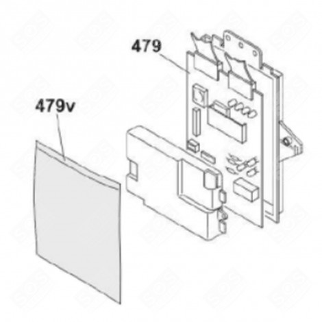 MODULE ELECTRONIQUE PROGRAMMÉ REPÈRE 479J MACHINE À LAVER, LAVE-LINGE - 49121950