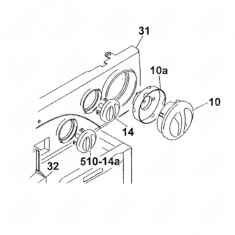 SUPPORT MANETTE TIMER (REPÈRE N°10A) MACHINE À LAVER, LAVE-LINGE - 92934611