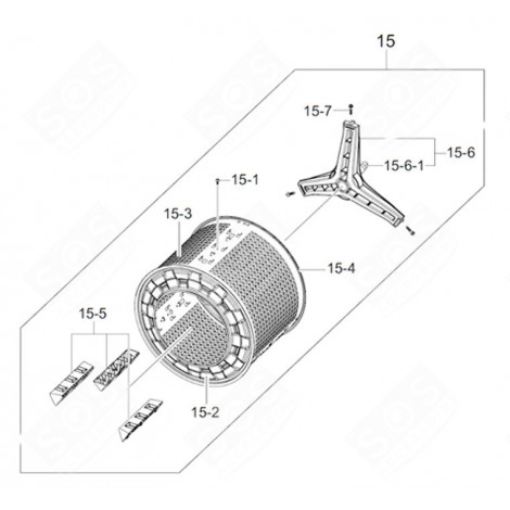 TAMBOUR COMPLET MACHINE À LAVER, LAVE-LINGE - DC97-14373H
