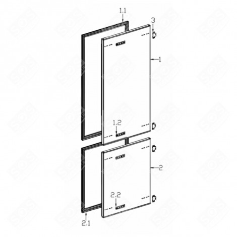 JOINT DE PORTE (PARTIE RÉFRIGÉRATEUR, REPÈRE N°1.1) FRIGO, RÉFRIGÉRATEUR, CONGÉLATEUR - 1065473, 34041120