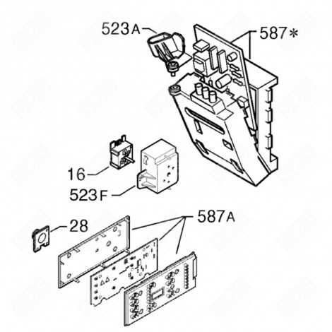 CARTE ÉLECTRONIQUE (REPÈRE N°587) MACHINE À LAVER, LAVE-LINGE - 1321226936