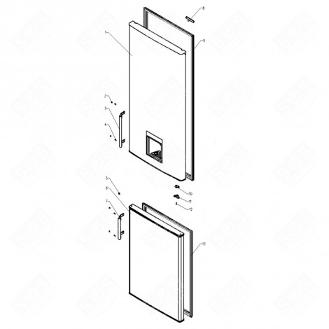 JOINT DE PORTE (PARTIE RÉFRIGÉRATEUR, REPÈRE N°9) FRIGO, RÉFRIGÉRATEUR, CONGÉLATEUR - 392A19