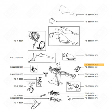 MOUSSE BOITIER INFÉRIEUR ASPIRATEUR - RS-2230001072