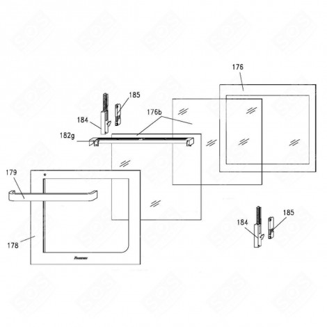 VITRE DE PORTE EXTERIEUR REPÈRE 178 FOUR, CUISINIÈRE - 42833399
