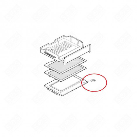 CLAYETTE DE BAC À  LEGUMES REPÈRE 154A FRIGO, RÉFRIGÉRATEUR, CONGÉLATEUR - AHT73854204