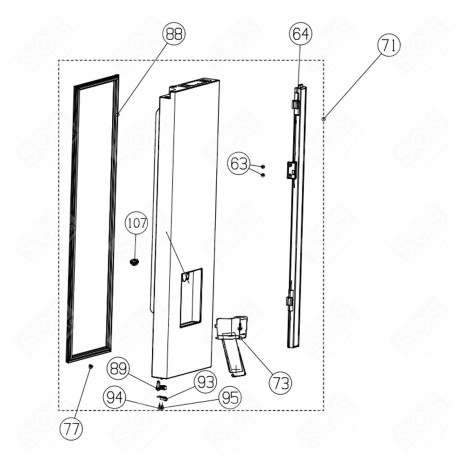 JOINT MAGNÉTIQUE (REPÈRE N°88) FRIGO, RÉFRIGÉRATEUR, CONGÉLATEUR - HK2142873