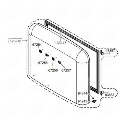 JOINT DE PORTE CONGÉLATEUR  (REPÈRE 133147) FRIGO, RÉFRIGÉRATEUR, CONGÉLATEUR - 754132717