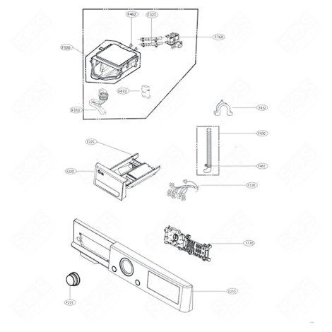 CARTE ÉLECTRONIQUE DE COMMANDE (REPÈRE N°F110) MACHINE À LAVER, LAVE-LINGE - EBR33119118 , EBR31437571 
