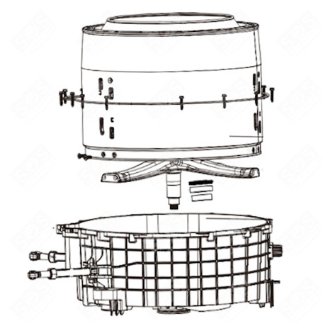 CUVE ARRIÈRE AVEC TAMBOUR (REPÈRE 87) MACHINE À LAVER, LAVE-LINGE - 0020810388B