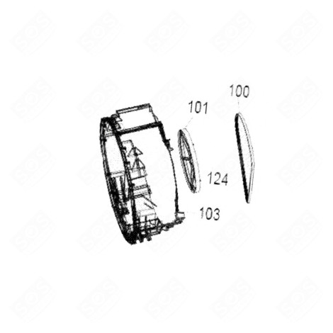 DEMI-CUVE ARRIÈRE (REPÈRE 103) MACHINE À LAVER, LAVE-LINGE - 22169181