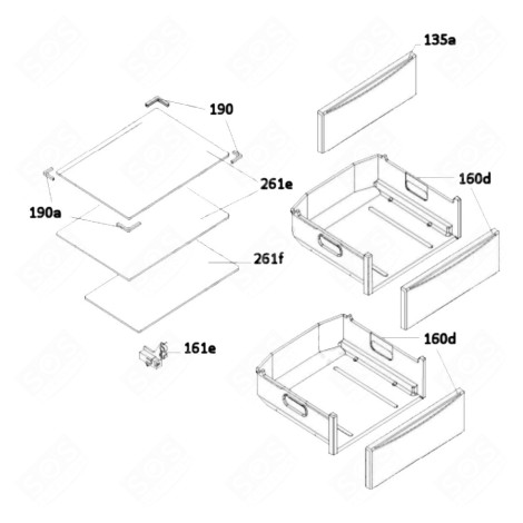 PANIER DE CONGÉLATION SUPÉRIEUR (160D) FRIGO, RÉFRIGÉRATEUR, CONGÉLATEUR - 49045101