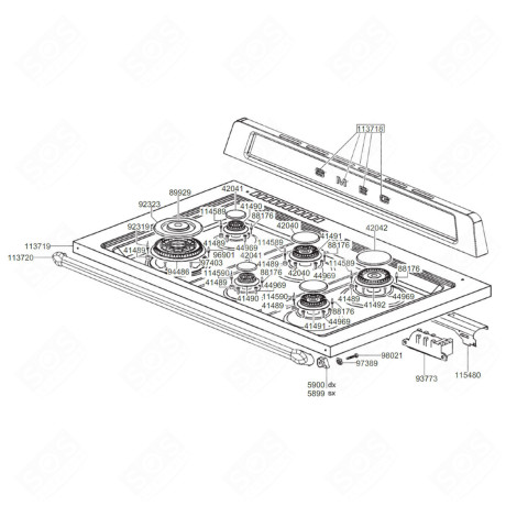TAQUE (REPÈRE 113719) FOUR, CUISINIÈRE - 205617930