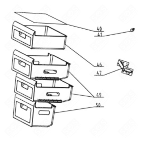 TIROIR FREEZER CENTRAL (REPÈRE N°49) FRIGO, RÉFRIGÉRATEUR, CONGÉLATEUR - FR001209