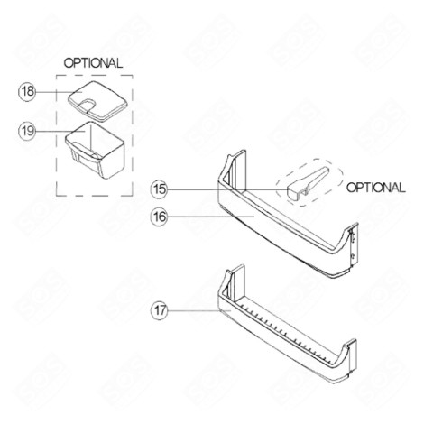 BALCONNET PORTE BOUTEILLE FRIGO, RÉFRIGÉRATEUR, CONGÉLATEUR - 40019008