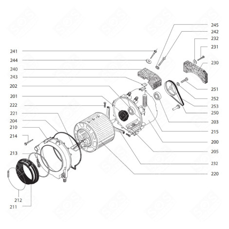 VIS INOX M8X25 ( REPÈRE 222 ) MACHINE À LAVER, LAVE-LINGE - AS0020257