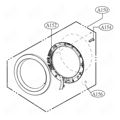 PORTE COMPLÈTE MACHINE À LAVER, LAVE-LINGE - ADC74154928