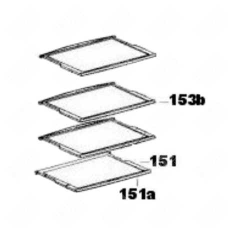 PROFIL CLAYETTE (REPÈRE N°151A) FRIGO, RÉFRIGÉRATEUR, CONGÉLATEUR - 49028070