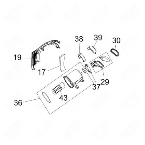 ENSEMBLE CYCLONIQUE VERT (REPÈRE N°36) ASPIRATEUR - 140216458046