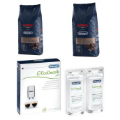 Lot de 2 paquets café en grains KIMBO arabica 1KG et 1 détartrant 