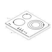 Plaque, dessus vitrocéramique (repère n°1)