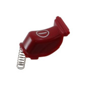 Bouton rouge et ressort