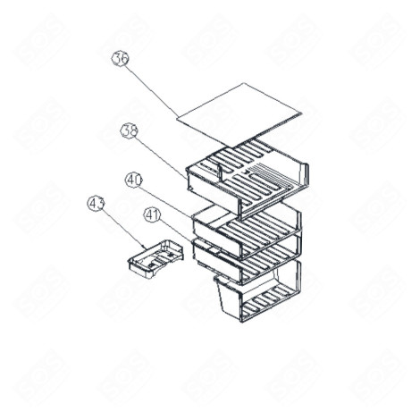 TIROIR FREEZER ( REPÈRE 40 ) FRIGO, RÉFRIGÉRATEUR, CONGÉLATEUR - FR004512