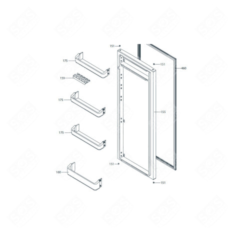 BALCONNET DE PORTE REPÈRE 175 FRIGO, RÉFRIGÉRATEUR, CONGÉLATEUR - AS0075748