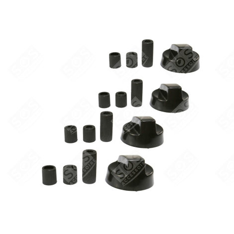 LOT DE 4 MANETTES  NOIRE UNIVERSELLE PLAQUE DE CUISSON - 21815, EBYKNB35X4