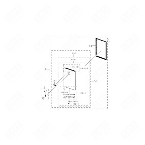 PORTE SANS JOINT REPÈRE 1-1 (PARTIE RÉFRIGÉRATEUR) FRIGO, RÉFRIGÉRATEUR, CONGÉLATEUR - DA91-05333G