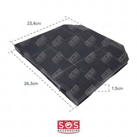 LOT DE 2 FILTRES  267X237X16 MM HOTTE -  5403008, C00384658