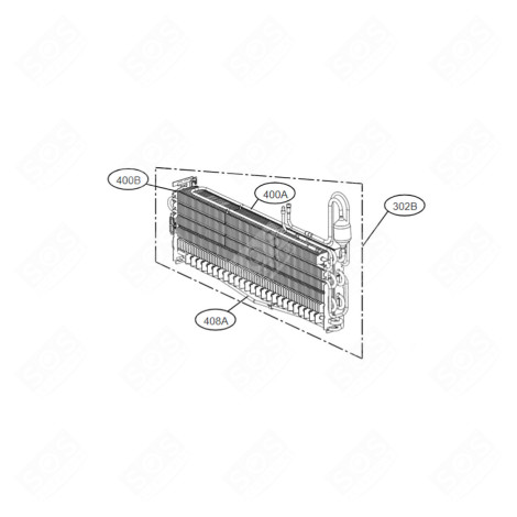 EVAPORATEUR (REPÈRE 302B) FRIGO, RÉFRIGÉRATEUR, CONGÉLATEUR - ADL75941001