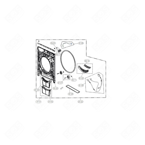 FAÇADE AVANT INTERNE (REPÈRE B120) SÈCHE-LINGE - ACQ90043011, ACQ90043012