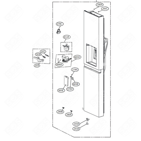 MODULE D'AFFICHAGE (REPÈRE 207A) FRIGO, RÉFRIGÉRATEUR, CONGÉLATEUR - ACQ30533208