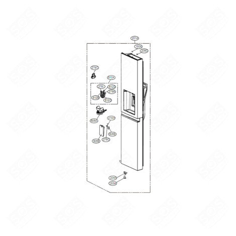PORTE (PARTIE CONGÉLATEUR, REPÈRE 201A) FRIGO, RÉFRIGÉRATEUR, CONGÉLATEUR - ADD76420119