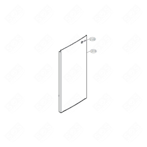 PORTE (PARTIE RÉFRIGÉRATEUR, REPÈRE 231A) FRIGO, RÉFRIGÉRATEUR, CONGÉLATEUR - ADD75816436, ADD76449656