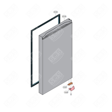PORTE (PARTIE RÉFRIGÉRATEUR, REPÈRE 231A) FRIGO, RÉFRIGÉRATEUR, CONGÉLATEUR - ADD76426103